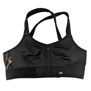 SHEFIT Women’s Flex Sports Bra Black & Gold Medium Impact Size Medium